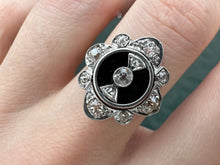 Load image into Gallery viewer, Antique Late Victorian Onyx & Diamond Ring - Platinum & 18K Gold