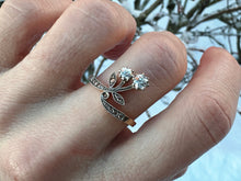 Load image into Gallery viewer, Elegant Art Nouveau Floral Diamond Ring - 18K Gold & Platinum