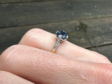 Load image into Gallery viewer, GIA Certified Antique Unheated Sapphire & Diamond Ring