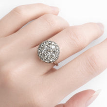Load image into Gallery viewer, Art Deco Diamond Cluster Ring in 18kt White Gold