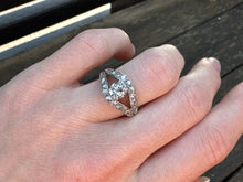 Load image into Gallery viewer, Stunning Platinum Antique Diamond Ring – Eye Motif Design with Old & Single Cut Diamonds, 1.30ctw