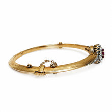 Load image into Gallery viewer, Antique Victorian Unheated Ruby & Diamond Bangle