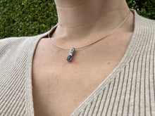 Load image into Gallery viewer, Fine Sapphire & Diamond Teardrop Necklace in 14K White Gold