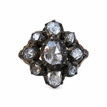 Load image into Gallery viewer, Antique Georgian Rose Cut Diamond Cluster Ring