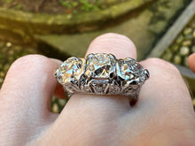 Load image into Gallery viewer, -Reserved- Exquisite Edwardian 5.61ctw Diamond Trilogy Ring - Platinum Heirloom