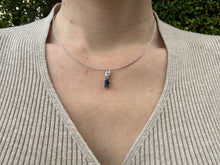 Load image into Gallery viewer, Fine Sapphire & Diamond Teardrop Necklace in 14K White Gold