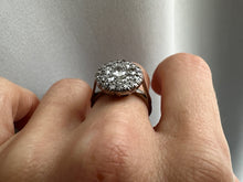 Load image into Gallery viewer, Art Deco Diamond Cluster Ring in 18kt White Gold