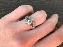 Load image into Gallery viewer, Stunning Platinum Antique Diamond Ring – Eye Motif Design with Old & Single Cut Diamonds, 1.30ctw