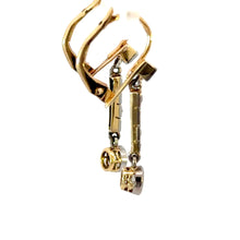 Load image into Gallery viewer, Art Deco 14kt Two-Tone Gold Earrings with Old European Cut Diamonds – c.1920s