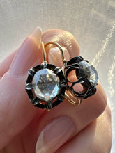 Load image into Gallery viewer, Antique 2ctw Rosecut Collet Earrings in 18K Gold and Silver
