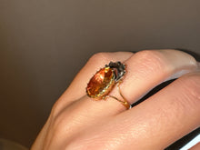 Load image into Gallery viewer, Topaz & Diamond Crown Ring - Closed-Back Silver and 18K Gold