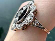 Load image into Gallery viewer, Antique Late Victorian Onyx & Diamond Ring - Platinum & 18K Gold