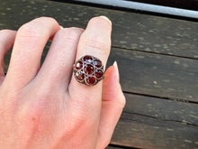 Load image into Gallery viewer, Antique Garnet Dome Ring in 18kt Gold & Silver