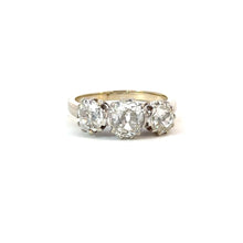 Load image into Gallery viewer, Stunning Old Cut Diamond Trilogy Ring - 18K White Gold