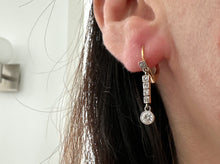 Load image into Gallery viewer, Art Deco 14kt Two-Tone Gold Earrings with Old European Cut Diamonds – c.1920s