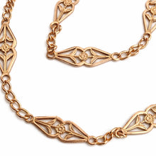 Load image into Gallery viewer, Antique 18k Rose Gold Openwork Link Necklace