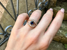 Load image into Gallery viewer, Mystical Sapphire & Diamond Evil Eye Ring - 18K Yellow Gold