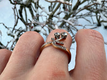 Load image into Gallery viewer, Elegant Art Nouveau Floral Diamond Ring - 18K Gold & Platinum