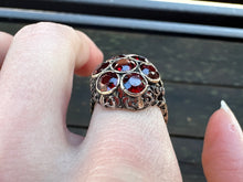 Load image into Gallery viewer, Antique Garnet Dome Ring in 18kt Gold & Silver