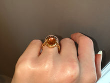 Load image into Gallery viewer, Topaz & Diamond Crown Ring - Closed-Back Silver and 18K Gold