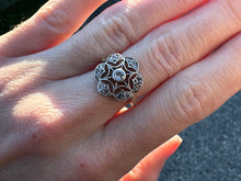 Load image into Gallery viewer, Delicate Art Nouveau Filigree Diamond Ring in 18K Yellow Gold