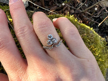 Load image into Gallery viewer, Edwardian 18kt Gold & Silver Trefoil Diamond Ring