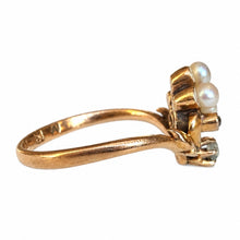 Load image into Gallery viewer, Late Victorian 18k Gold Pearl and Rose-Cut Diamond Tiara Ring, Circa 1900