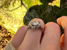 Load image into Gallery viewer, Edwardian Platinum Diamond Engagement Ring - 1.23ctw