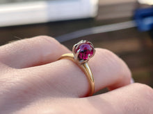 Load image into Gallery viewer, Art Deco 2.50ct Rhodolite Garnet Solitaire Ring - 14K Yellow Gold