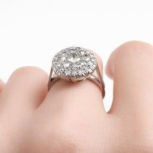 Load image into Gallery viewer, Art Deco Diamond Cluster Ring in 18kt White Gold