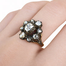 Load image into Gallery viewer, Antique Georgian Rose Cut Diamond Cluster Ring