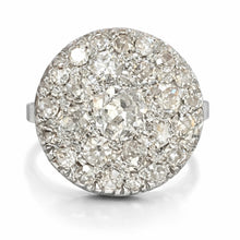 Load image into Gallery viewer, Art Deco Diamond Cluster Ring in 18kt White Gold