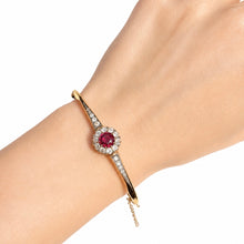 Load image into Gallery viewer, Antique Victorian Unheated Ruby & Diamond Bangle