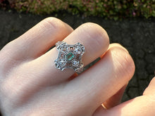 Load image into Gallery viewer, EDWARDIAN EMERALD AND DIAMOND RING IN PLATINUM
