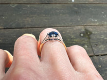 Load image into Gallery viewer, GIA Certified Antique Unheated Sapphire & Diamond Ring