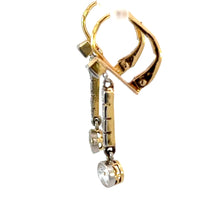 Load image into Gallery viewer, Art Deco 14kt Two-Tone Gold Earrings with Old European Cut Diamonds – c.1920s