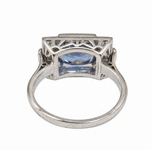 Load image into Gallery viewer, French Art Deco 5ct Unheated Burmese Sapphire & Diamond Platinum Ring