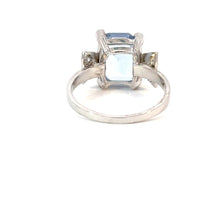 Load image into Gallery viewer, -Reserved- Elegant Aquamarine & Diamond Ring in 18K White Gold