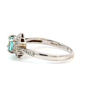Load image into Gallery viewer, Paraiba Color Tourmaline & Diamond Ring in 18K White Gold