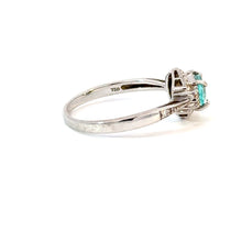 Load image into Gallery viewer, Paraiba Color Tourmaline & Diamond Ring in 18K White Gold