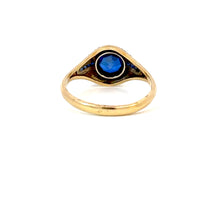Load image into Gallery viewer, Art Deco Geometric Sapphire Ring in 18K Yellow & White Gold