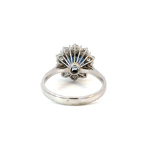 Load image into Gallery viewer, -Reserved- Sapphire and Diamond Halo Ring in 18K White Gold