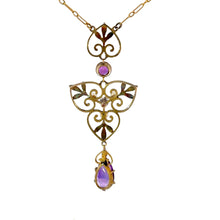 Load image into Gallery viewer, Rare Art Nouveau Suffragette Pendant - 14K Gold & Enamel