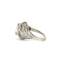 Load image into Gallery viewer, Early Art Deco 18K White Gold Filigree Ring – 1.10ct Rosecut Diamond