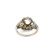 Load image into Gallery viewer, Early Art Deco 18K White Gold Filigree Ring – 1.10ct Rosecut Diamond