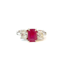 Load image into Gallery viewer, Vintage Bulgari Diamond & Unheated Burma Ruby Ring – 3.56ctw