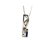 Load image into Gallery viewer, Fine Sapphire & Diamond Teardrop Necklace in 14K White Gold