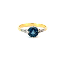 Load image into Gallery viewer, GIA Certified Antique Unheated Sapphire & Diamond Ring