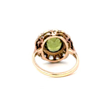 Load image into Gallery viewer, Late Victorian Green Paste Cluster Ring with Pink-Tinted Diamond Accent