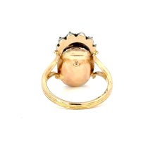 Load image into Gallery viewer, Topaz & Diamond Crown Ring - Closed-Back Silver and 18K Gold